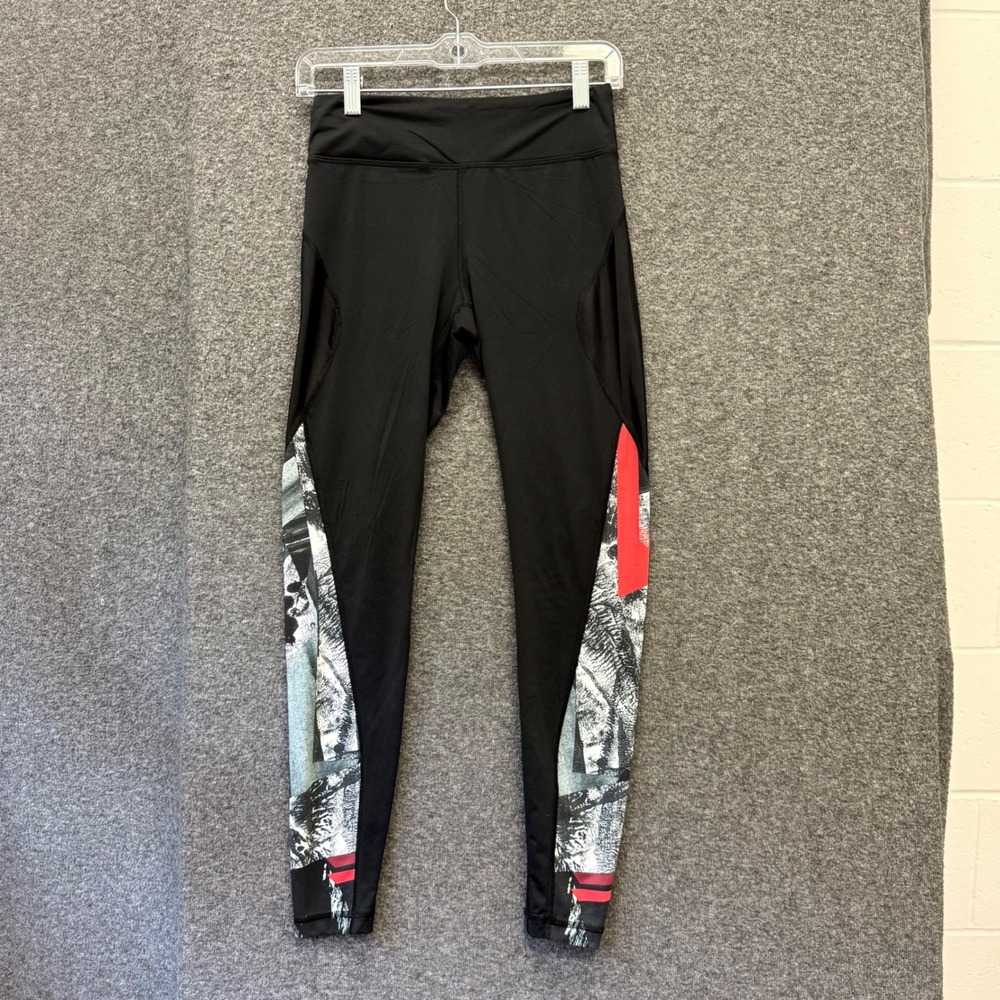 Alala Black Compression Leggings 7/8th Nylon Size Activewear Athleisure Gym USA